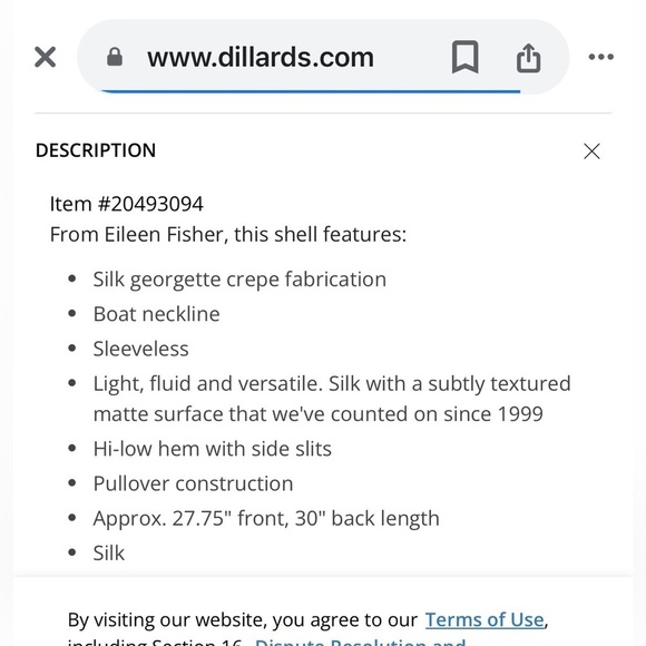 Eileen Fisher Petite Silk Georgette Crepe Boatneck Sleeveless Blouse Size P/S - Picture 8 of 8